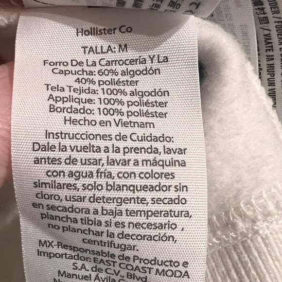 Hollister White Full Zip Hoodie - Picture 5 of 7